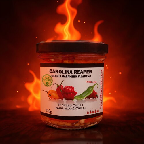 Eingelegte Carolina Reaper Chili mit Jolokia 100 g – ultra scharf