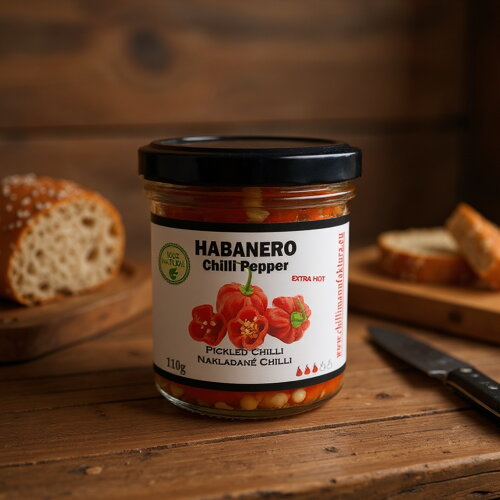 Habanero Chili eingelegt, geschnitten 100 g – extra scharf