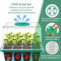  GROW BOX (1x12) KOMPLET mit 1xLED-Beleuchtung, 12 Plätze + 20 Chilisamen