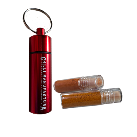 Schlüsselanhänger CM rot + 2 Nachfüllungen (MILD SCHARF)