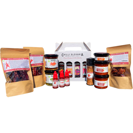 MEDIUM HOT Weißes 16-teiliges Chilli-Set